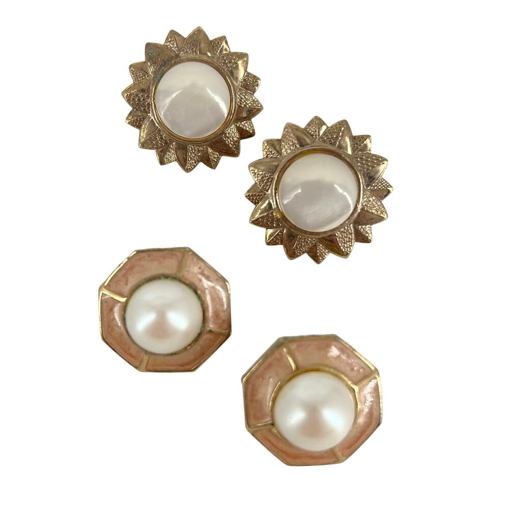 80s faux pearl earrings 1980s vintage